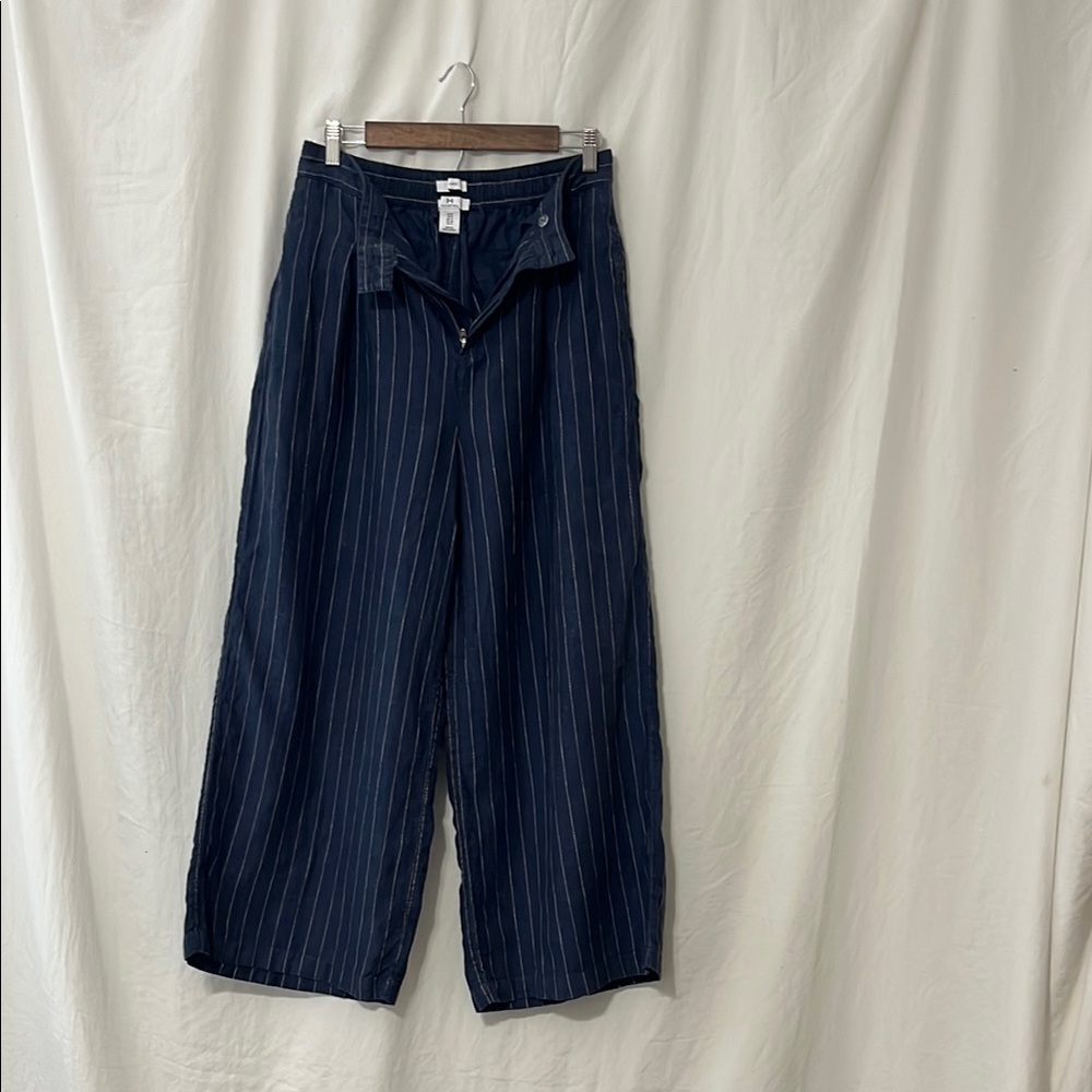 Halston Heritage Blue Pinstripe Pants Size 8